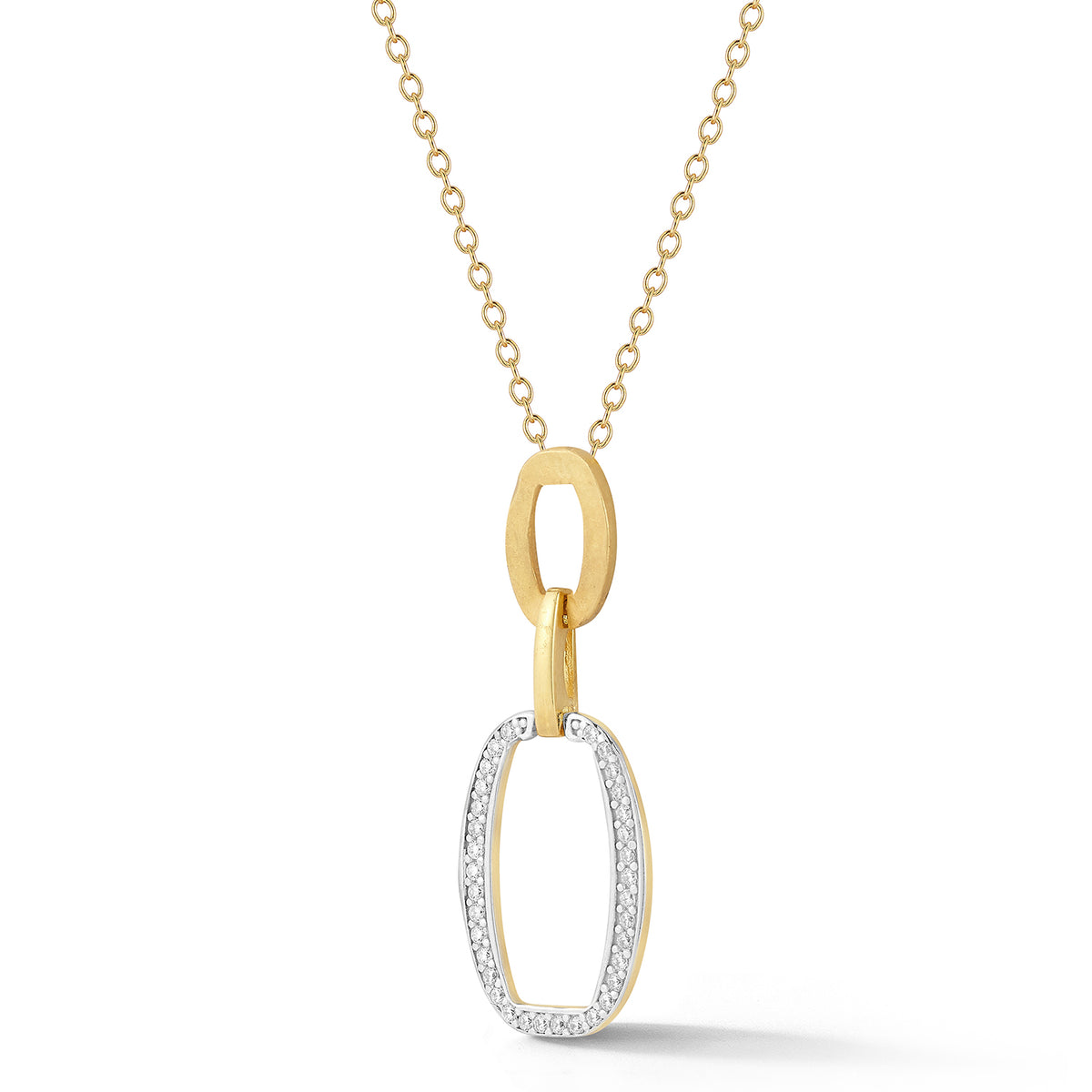14K Gold 0.21 ct. tw. Drop Open Ellipse Pendant Slide