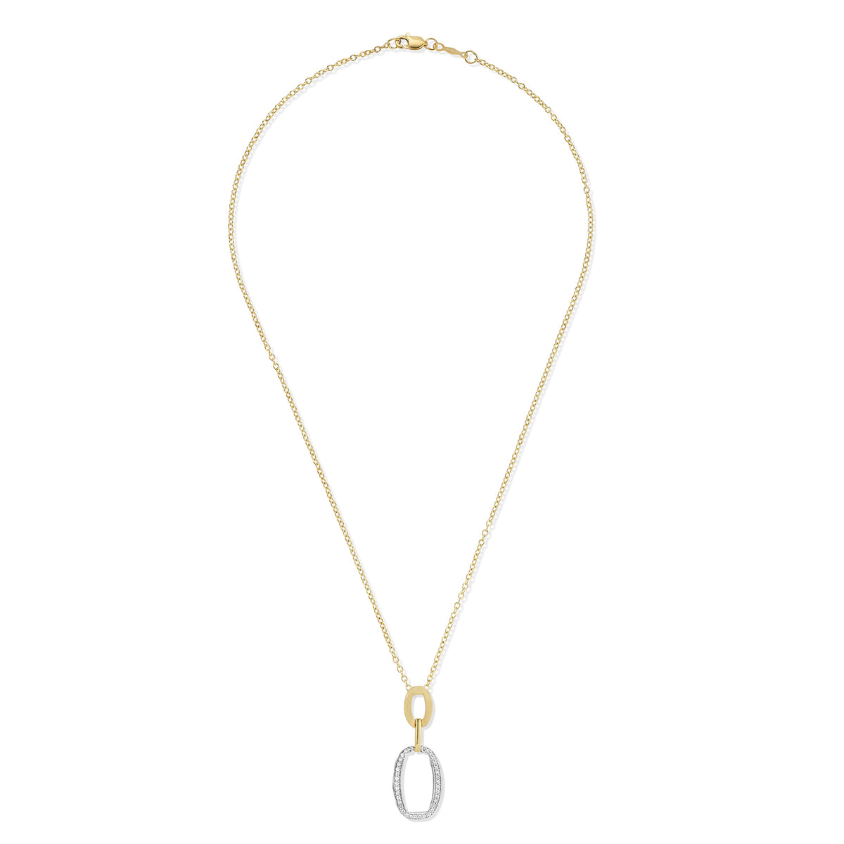 14K Gold 0.21 ct. tw. Drop Open Ellipse Pendant Slide