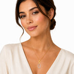 14K Gold 0.21 ct. tw. Drop Open Ellipse Pendant Slide