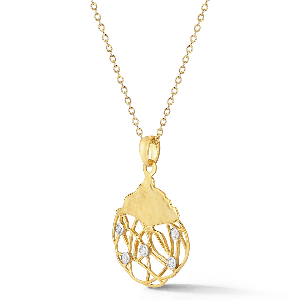 14K Gold 0.10 ct. tw. Gallery Pendant Slide