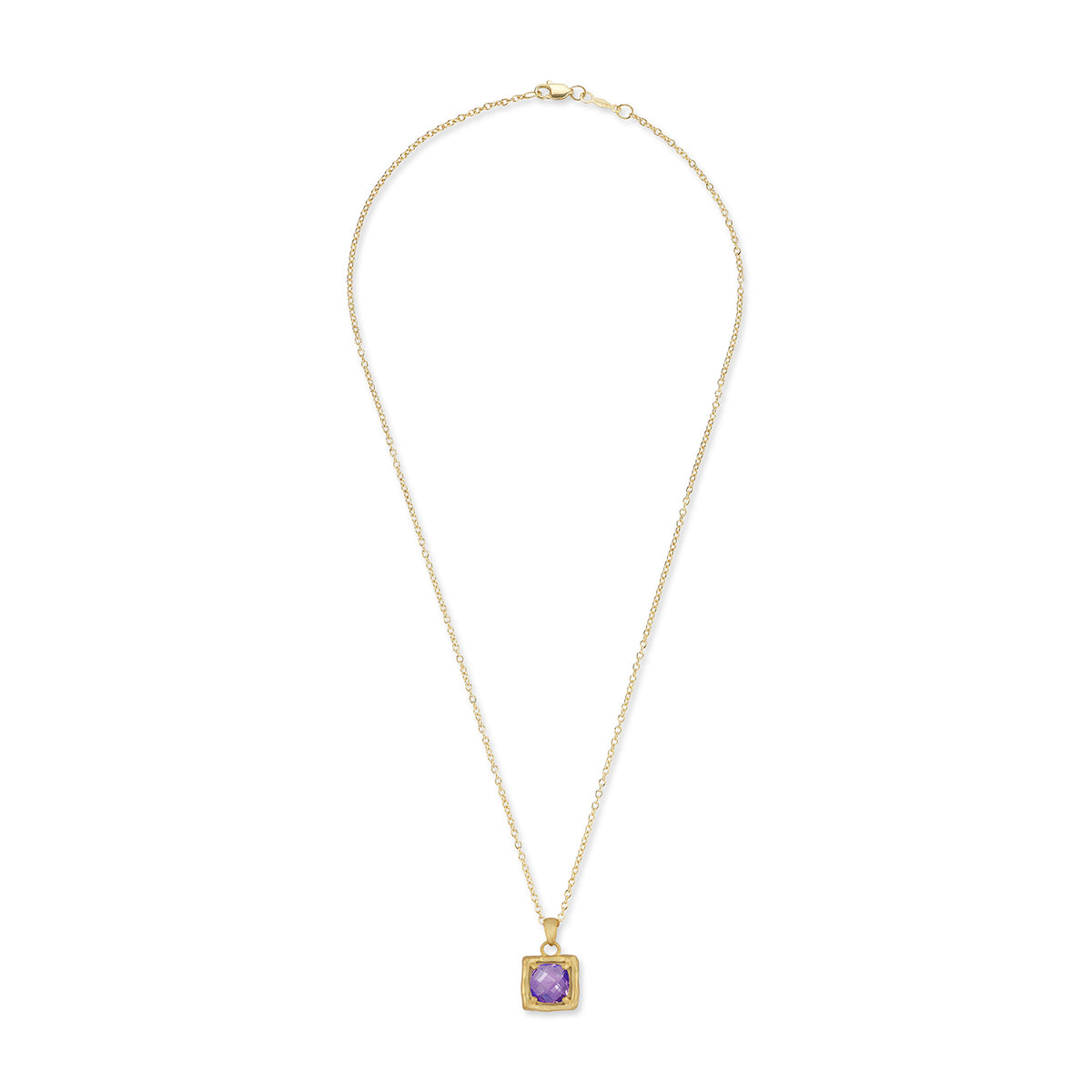 14K Gold 2.0CT 8mm Amethyst Pendant