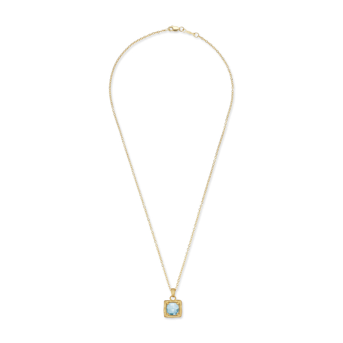 14K Gold 2.5CT 8mm Blue Topaz Pendant