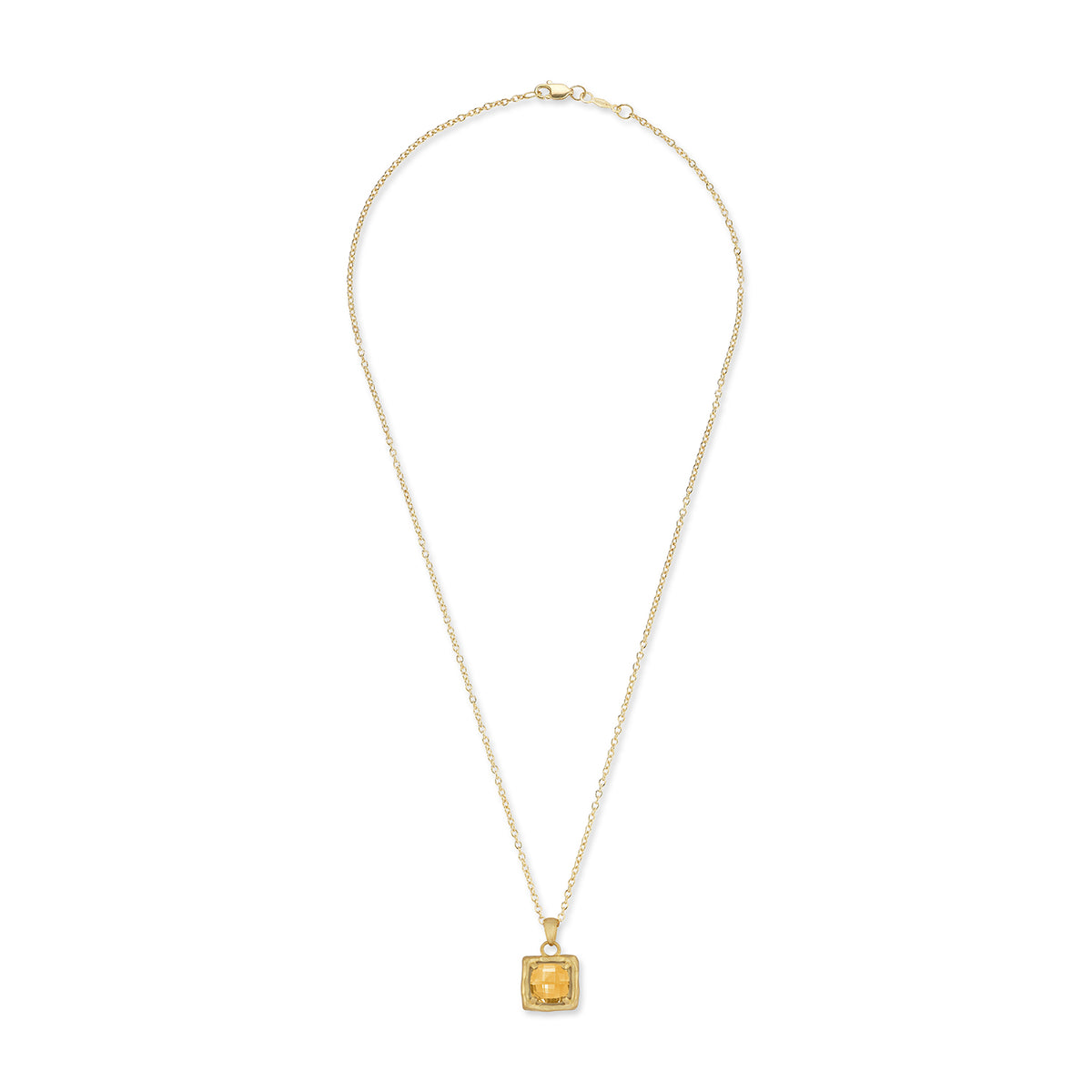 14K Gold 2.0CT 8mm Citrine Pendant