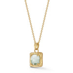14K Gold 1.75CT 8mm Green Amethyst Pendant