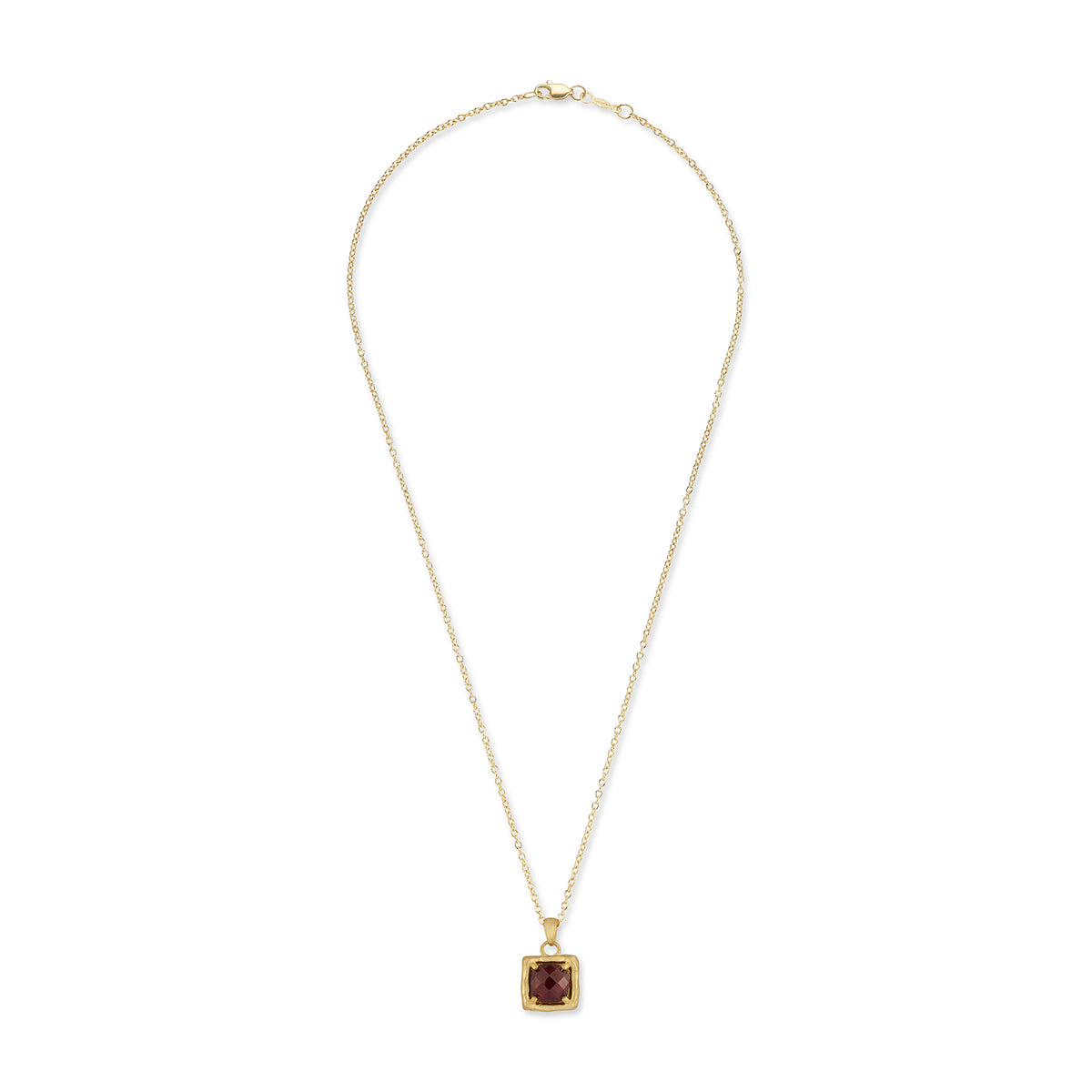 14K Gold 2.9CT 8mm Garnet Pendant