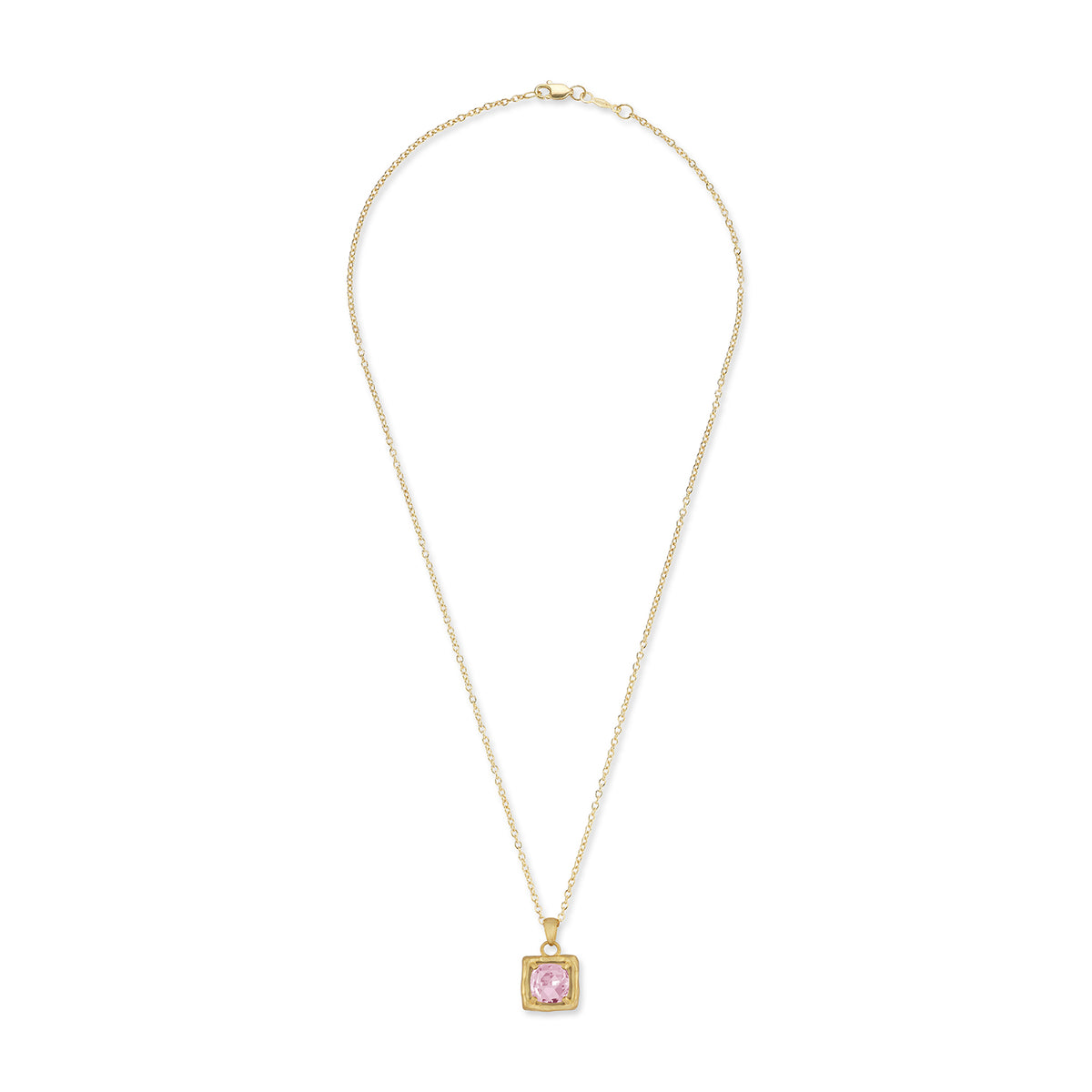 14K Gold 2.0CT 8mm Rose Quartz Pendant