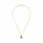 14K Gold 0.05 ct. tw. Dia. & 2.7CT 8x10mm Amethyst Oval Pendant Slide