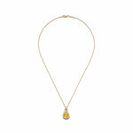 14K Gold 0.05 ct. tw. Dia. & 2.45CT 8x10mm Citrine Oval Pendant Slide