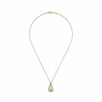 14K Gold 0.05 ct. tw. Dia. & 2.5CT 8x10mm Green Amethyst Oval Pendant Slide