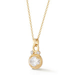 14K Gold 0.05 ct. tw. Oval Pendant Slide with 2.05 ct. tw. Lab Grown Diamond Center