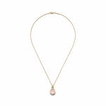 14K Gold 0.05 ct. tw. Dia. & 2.45CT 8x10mm Rose Quartz Oval Pendant Slide