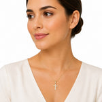14K Gold 0.14 ct. tw. Diamond Cross Necklace