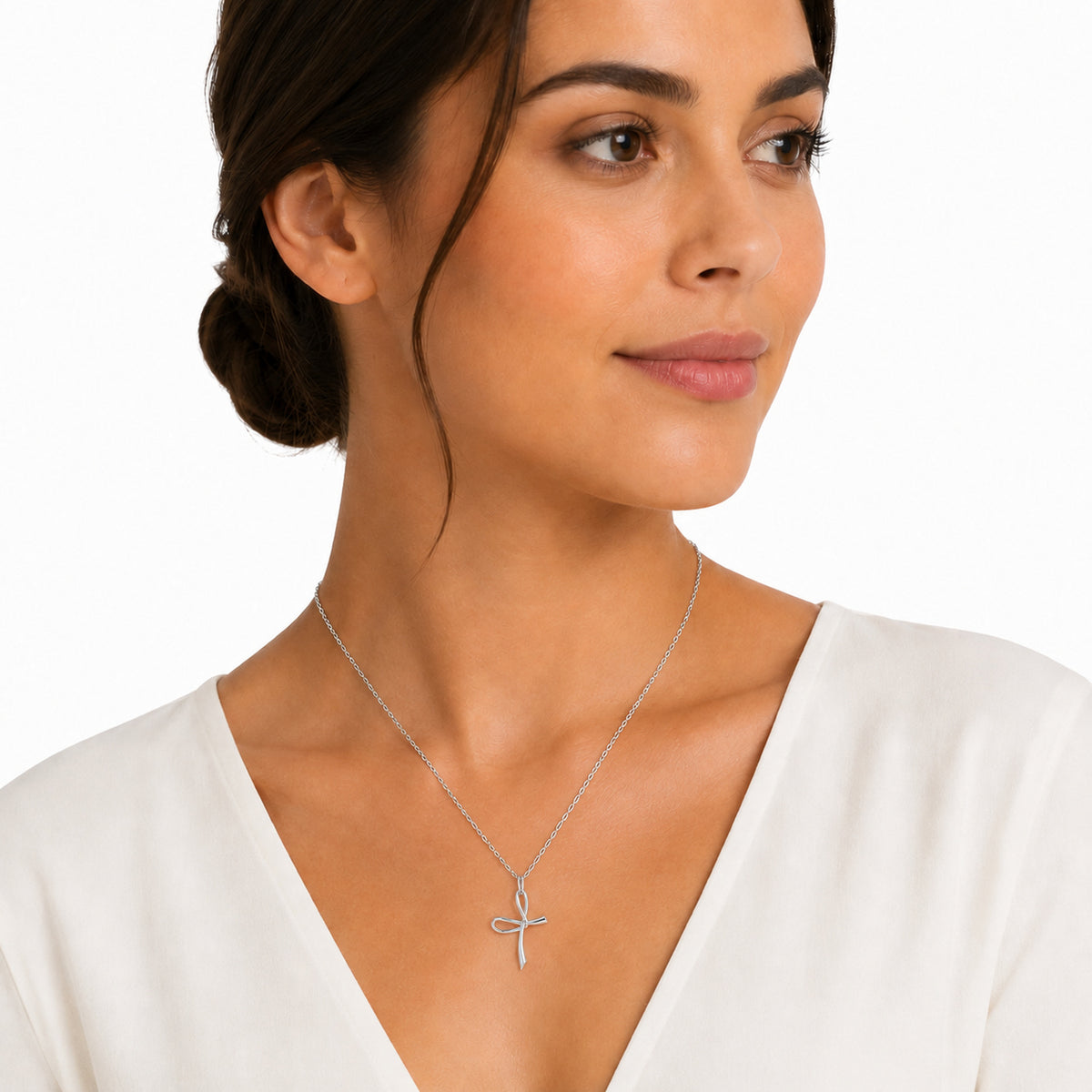 14K Gold Infinity Cross Necklace