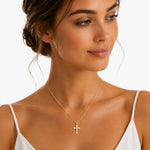 14K Gold 0.29 ct. tw. Sliding Diamond Cross Pendant