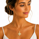 14K Gold 0.33 ct. tw. Jerusalem Cross Pendant