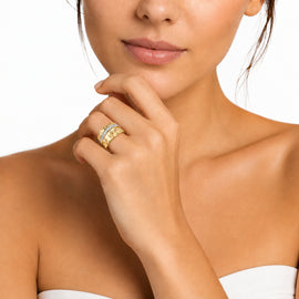 14K Gold 0.18 ct. tw. Hammered Ring