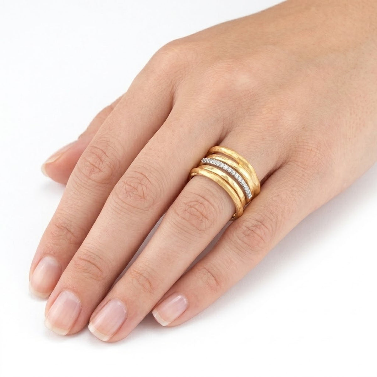 14K Gold 0.18 ct. tw. Highway Arch Ring
