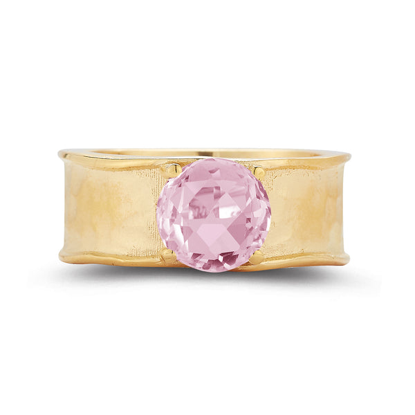 14K Gold 1.75CT Rose Quartz Cocktail Ring