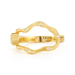 14K Gold 0.13 ct. tw. Open Free-Form Hammered Ring