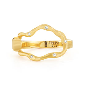 14K Gold 0.13 ct. tw. Open Free-Form Hammered Ring