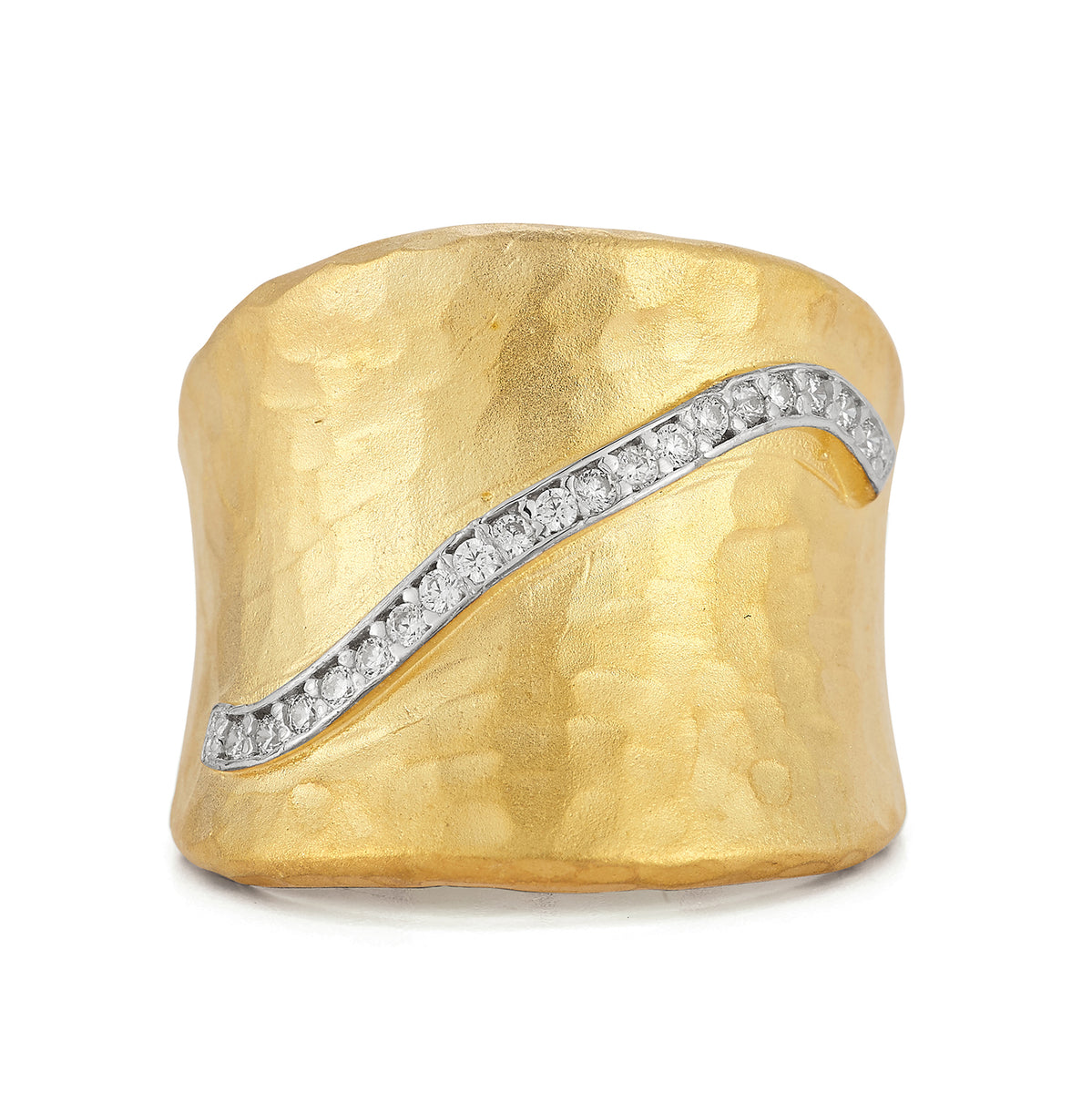 14K Gold 0.14 ct. tw. Cuff Ring