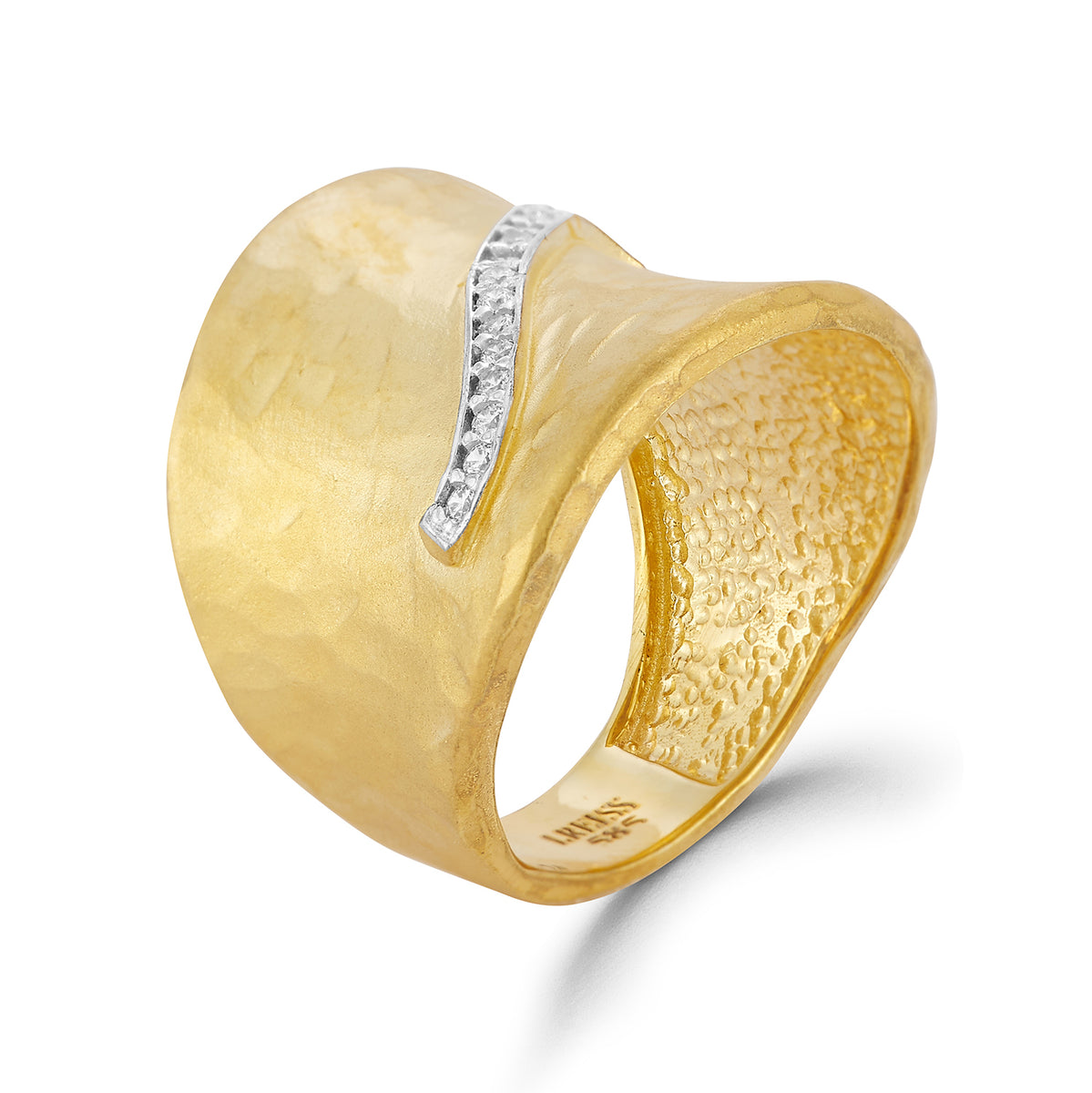 14K Gold 0.14 ct. tw. Cuff Ring