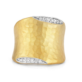 14K Gold 0.10 ct. tw. Cuff Ring