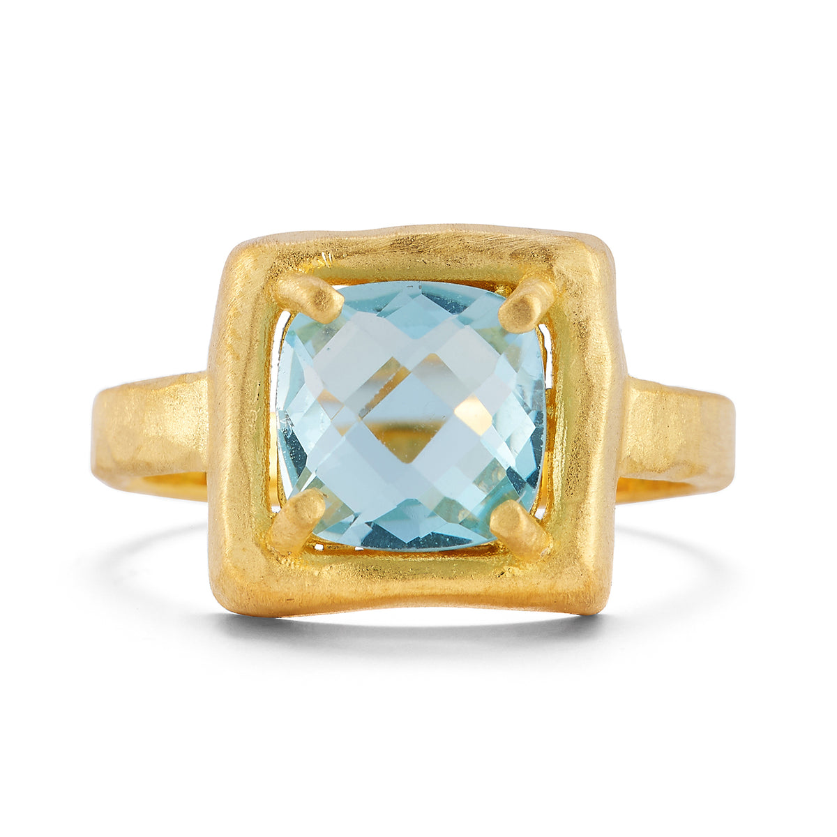 14K Gold 1.75CT Blue Topaz Cocktail Ring