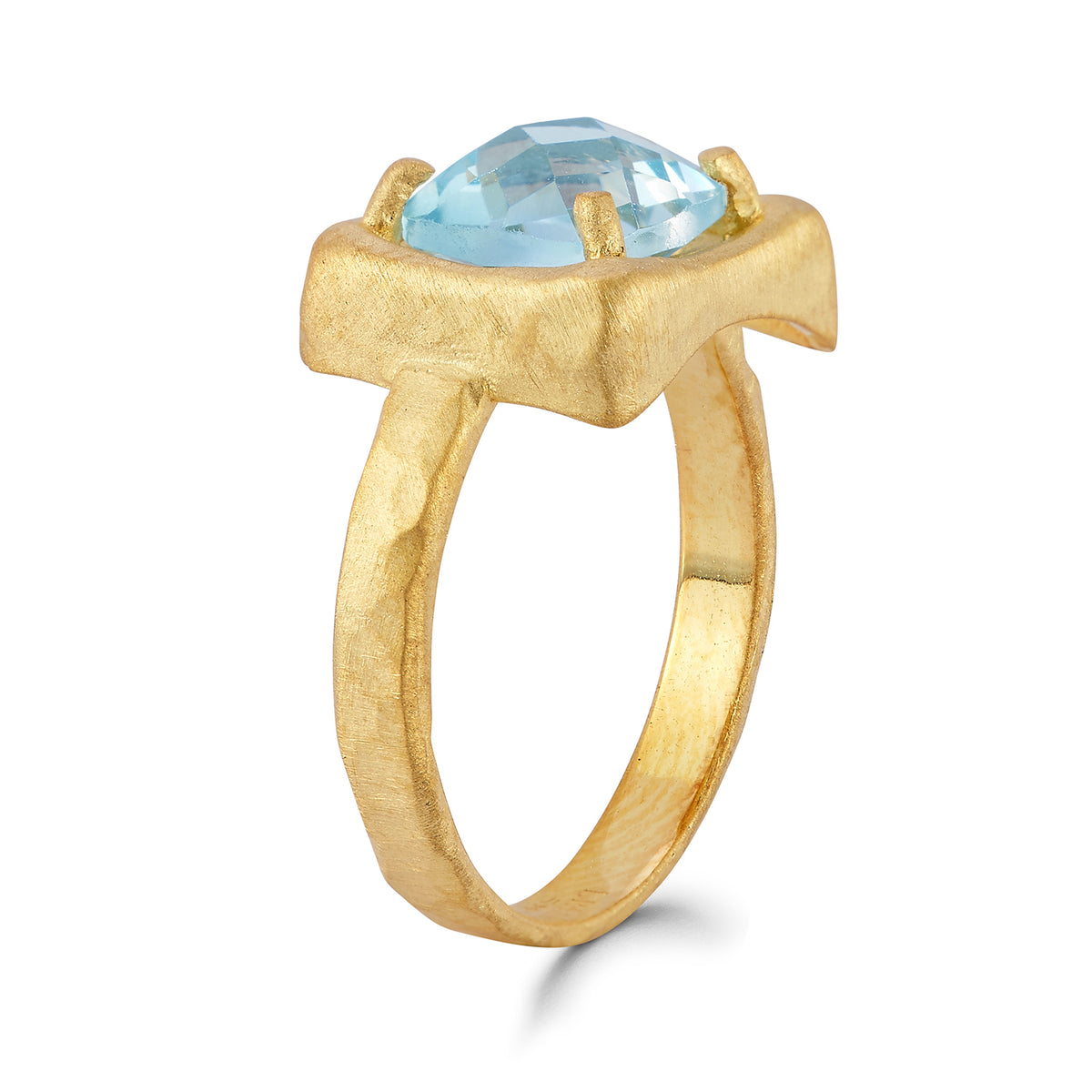 14K Gold 1.75CT Blue Topaz Cocktail Ring