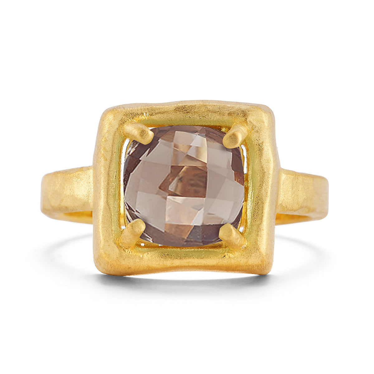 14K Gold 1.75CT Smokey Topaz Cocktail Ring