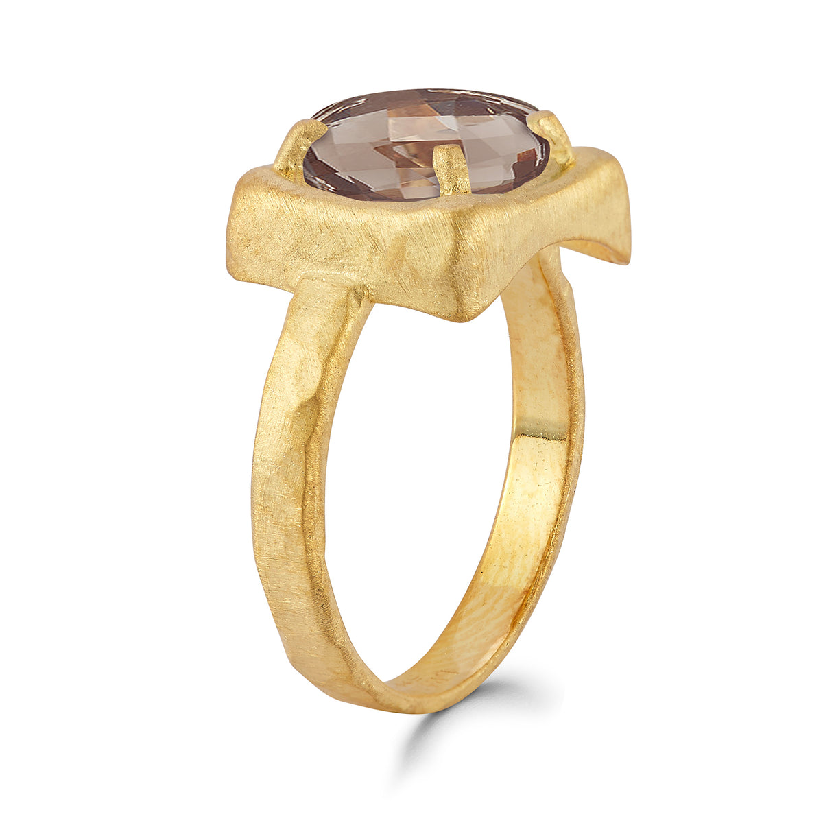 14K Gold 1.75CT Smokey Topaz Cocktail Ring