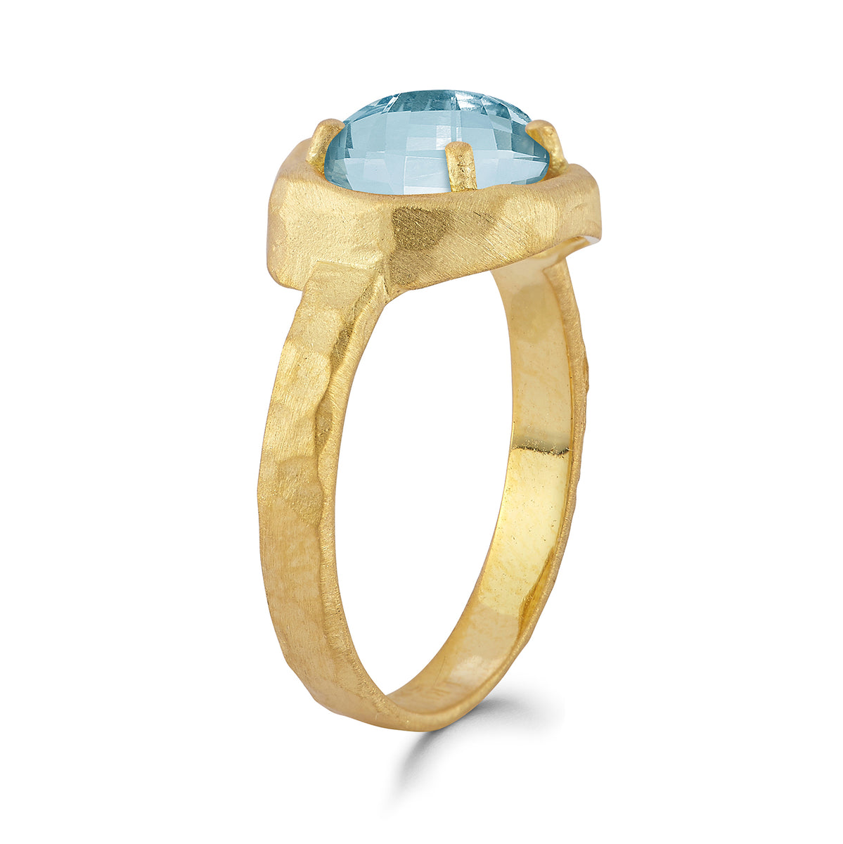 14K Gold 1.75CT Blue Topaz Cocktail Ring