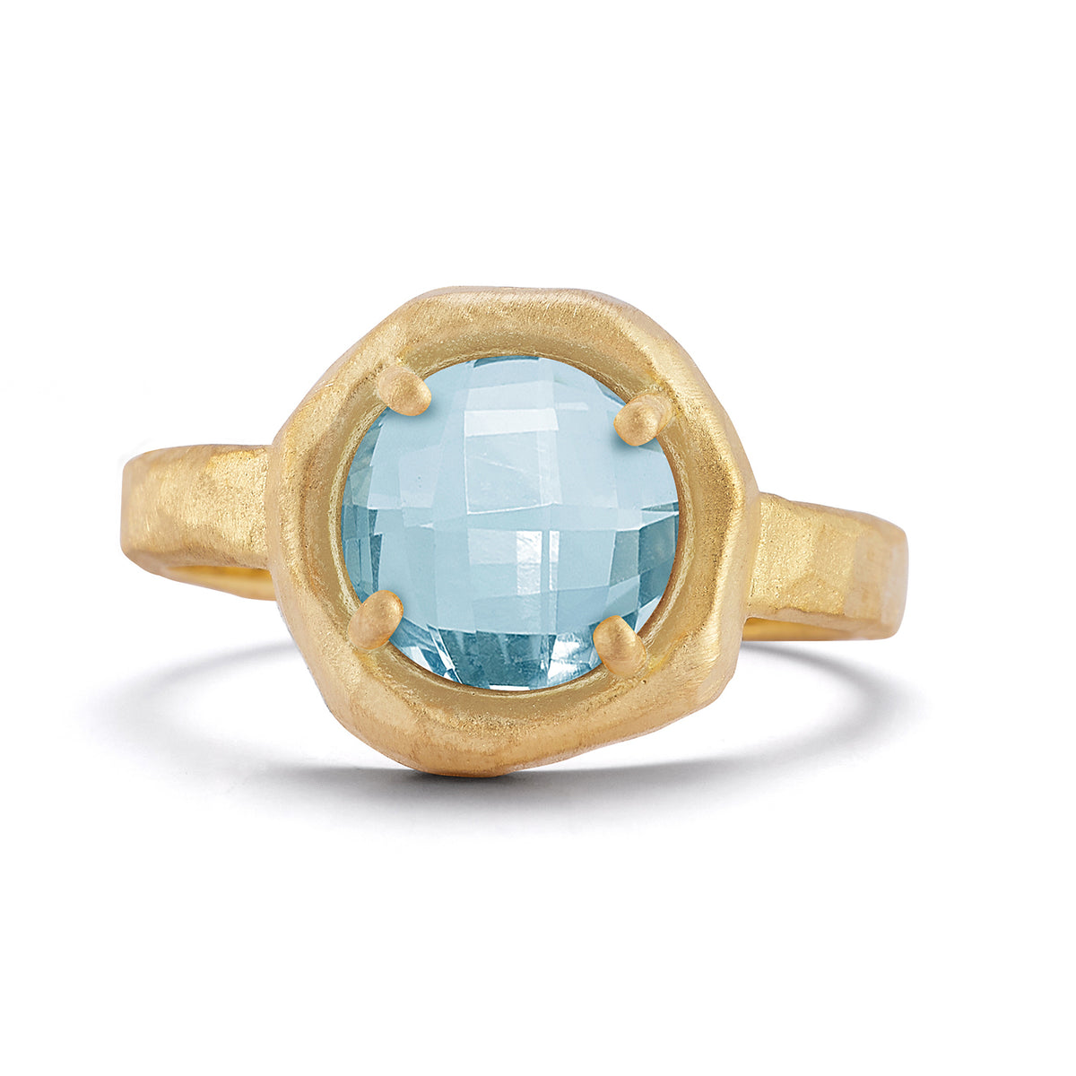 14K Gold 1.75CT Blue Topaz Cocktail Ring