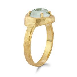 14K Gold 1.75CT Green Amethyst Cocktail Ring