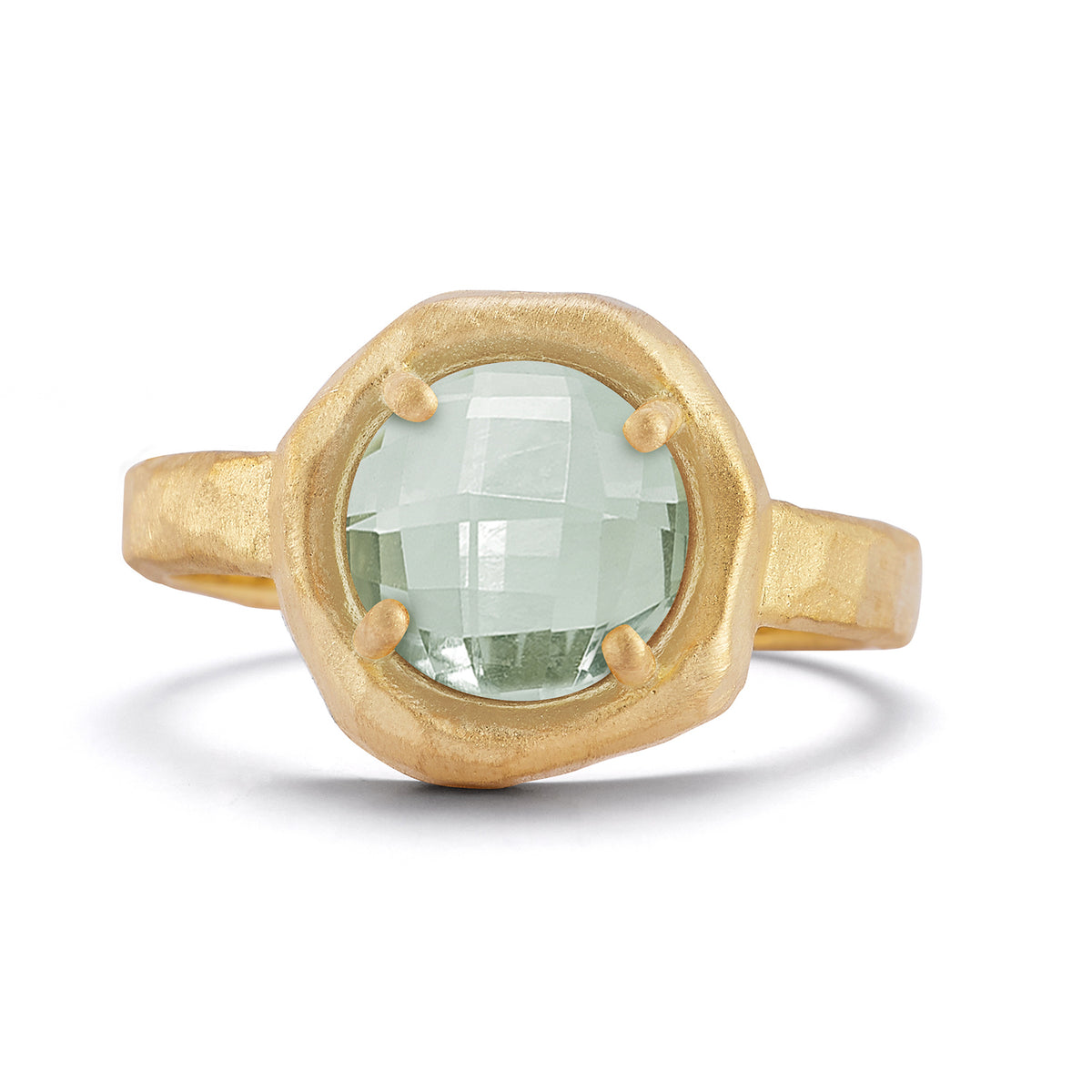 14K Gold 1.75CT Green Amethyst Cocktail Ring