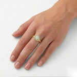 14K Gold 1.75CT Green Amethyst Cocktail Ring
