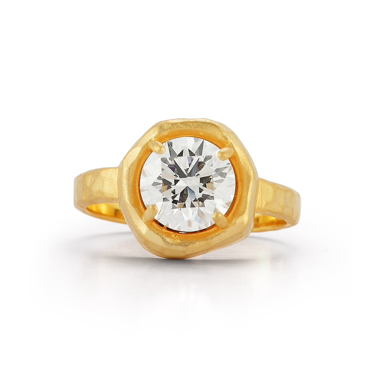 14K Gold 8mm 2.02 ct tw. Round-Shaped Diamond Ring