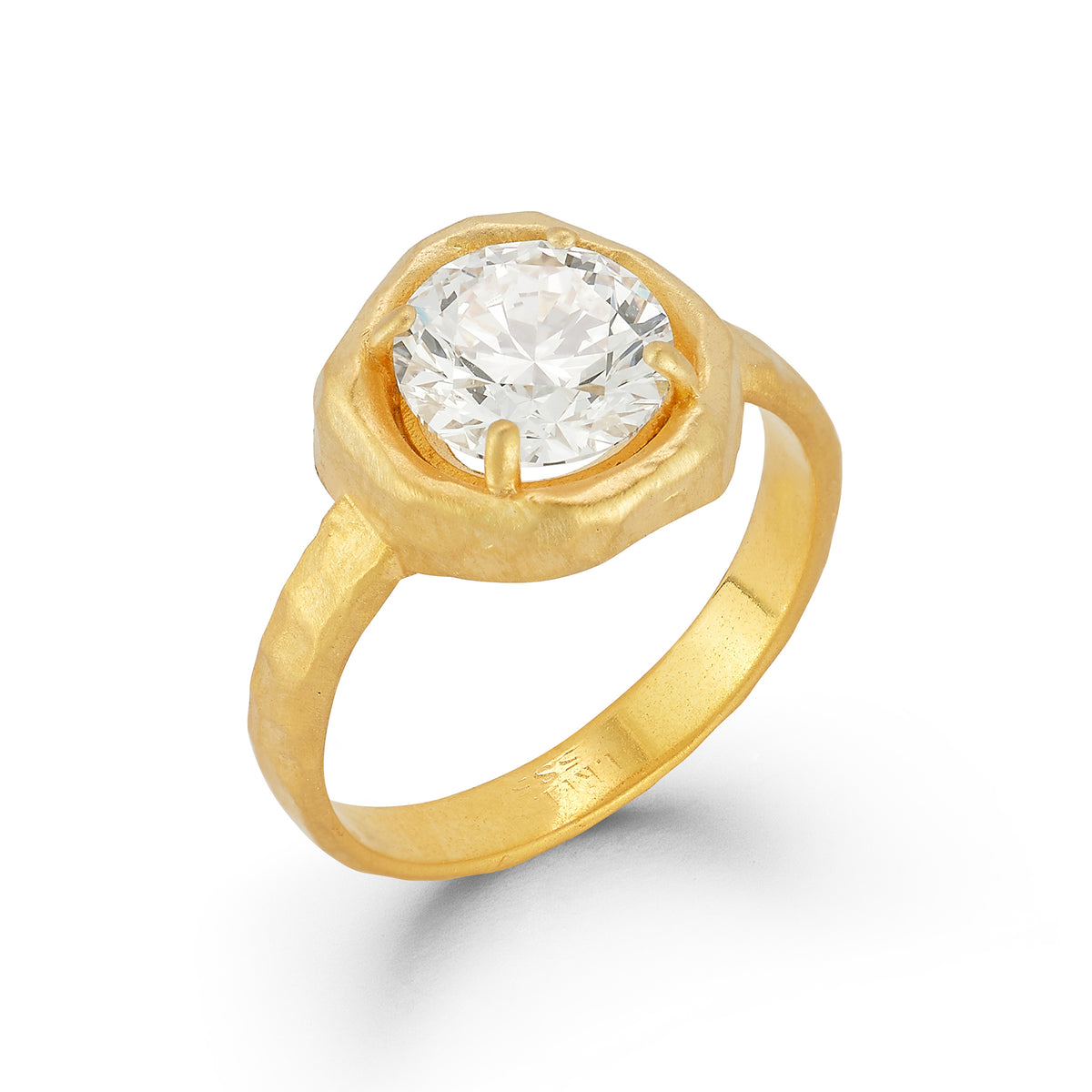 14K Gold 8mm 2.02 ct tw. Round-Shaped Diamond Ring