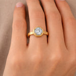 14K Gold 8mm 2.02 ct tw. Round-Shaped Diamond Ring