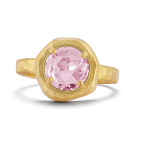 14K Gold 1.75CT Rose  Quartz Cocktail Ring