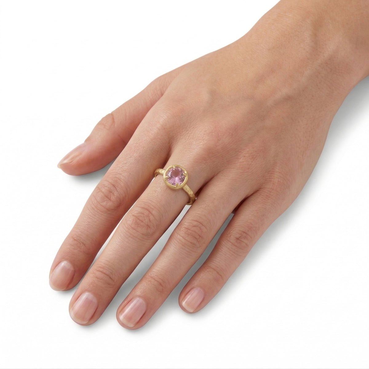14K Gold 1.75CT Rose  Quartz Cocktail Ring