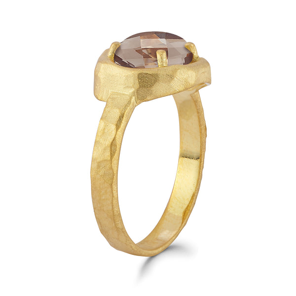 14K Gold 1.75CT Smokey Topaz Cocktail Ring