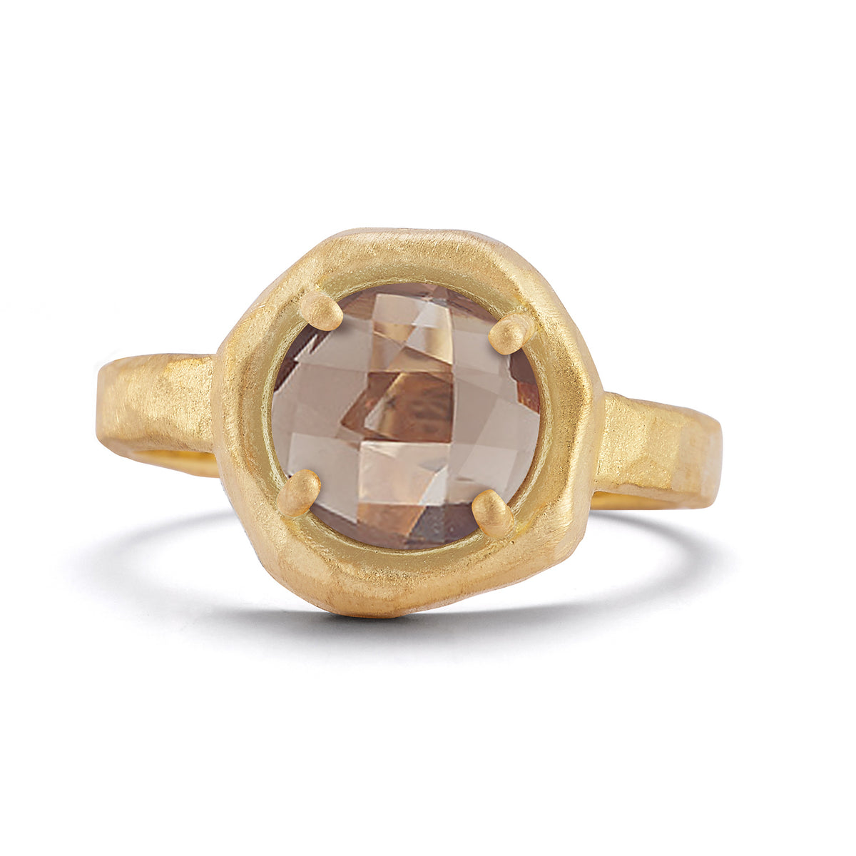 14K Gold 1.75CT Smokey Topaz Cocktail Ring