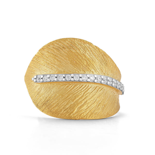 14K Gold 0.10 ct. tw. Wrapping Leaf Ring