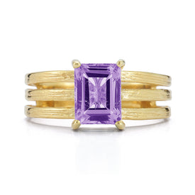 14K Gold 1.3CT 8x6mm 1.3CT Amethyst Cocktail Ring