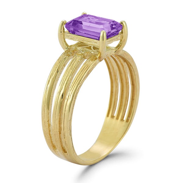 14K Gold 1.3CT 8x6mm 1.3CT Amethyst Cocktail Ring