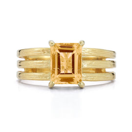 14K Gold 1.3CT 8x6mm 1.5CT Citrine Cocktail Ring