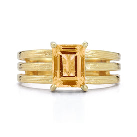 14K Gold 1.3CT 8x6mm 1.5CT Citrine Cocktail Ring