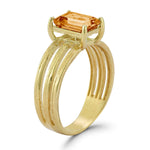 14K Gold 1.3CT 8x6mm 1.5CT Citrine Cocktail Ring