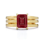 14K Gold 1.3CT 8x6mm 2.5CT Garnet Cocktail Ring